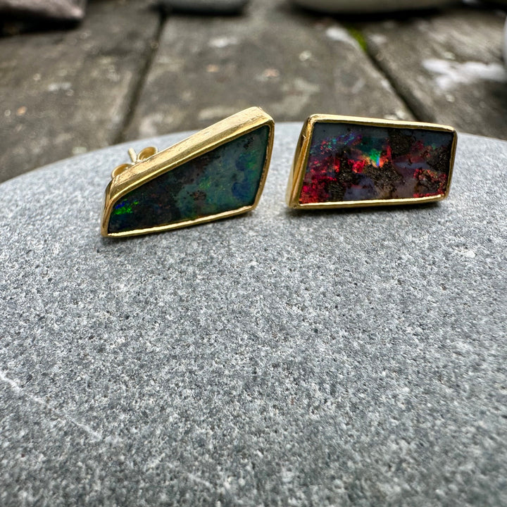 Vintage boulder opals in 18ct gold
