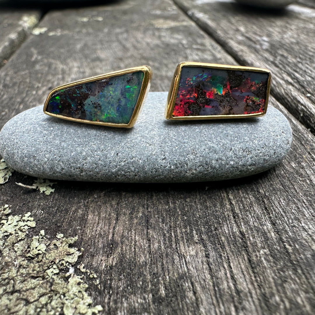 Vintage boulder opals in 18ct gold