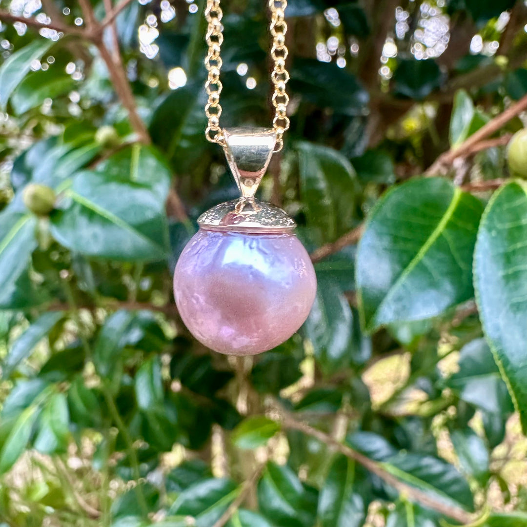 Pink baroque freshwater pearl pendant