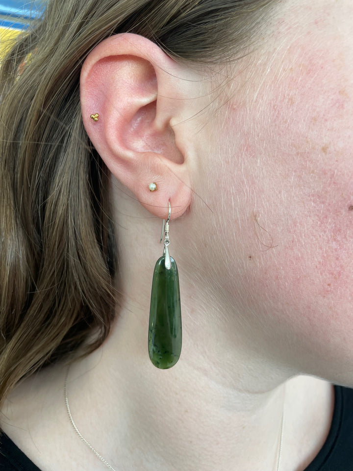 New Zealand greenstone ( kawa kawa) earrings