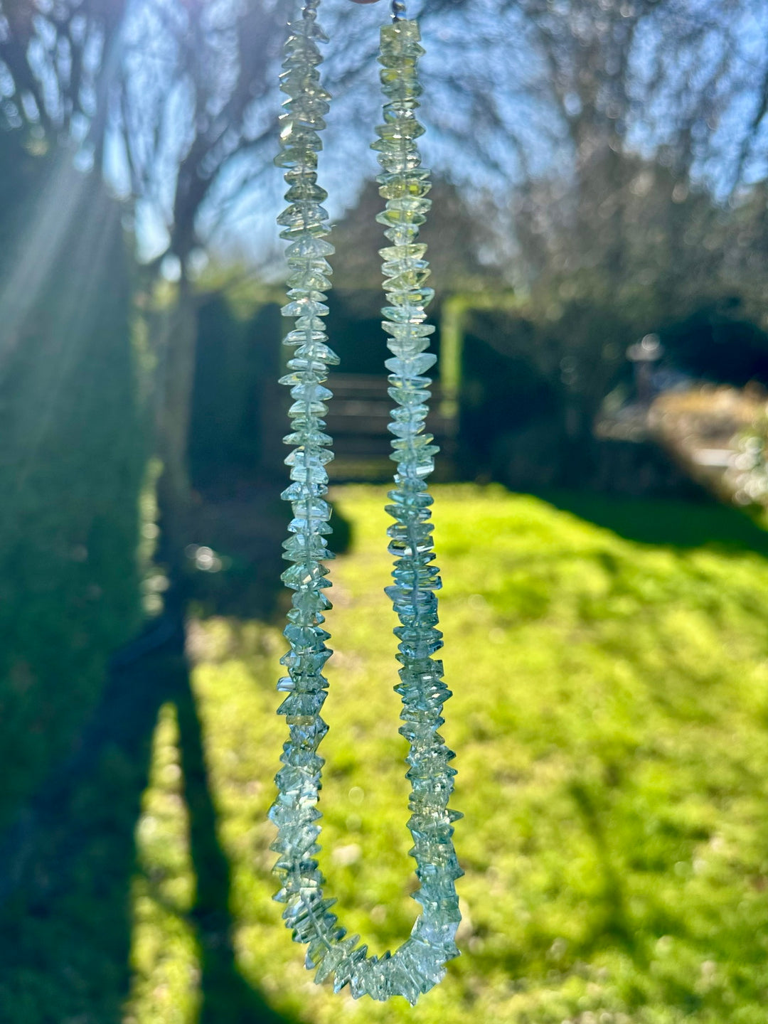 Prasiolite (green amethyst) necklace