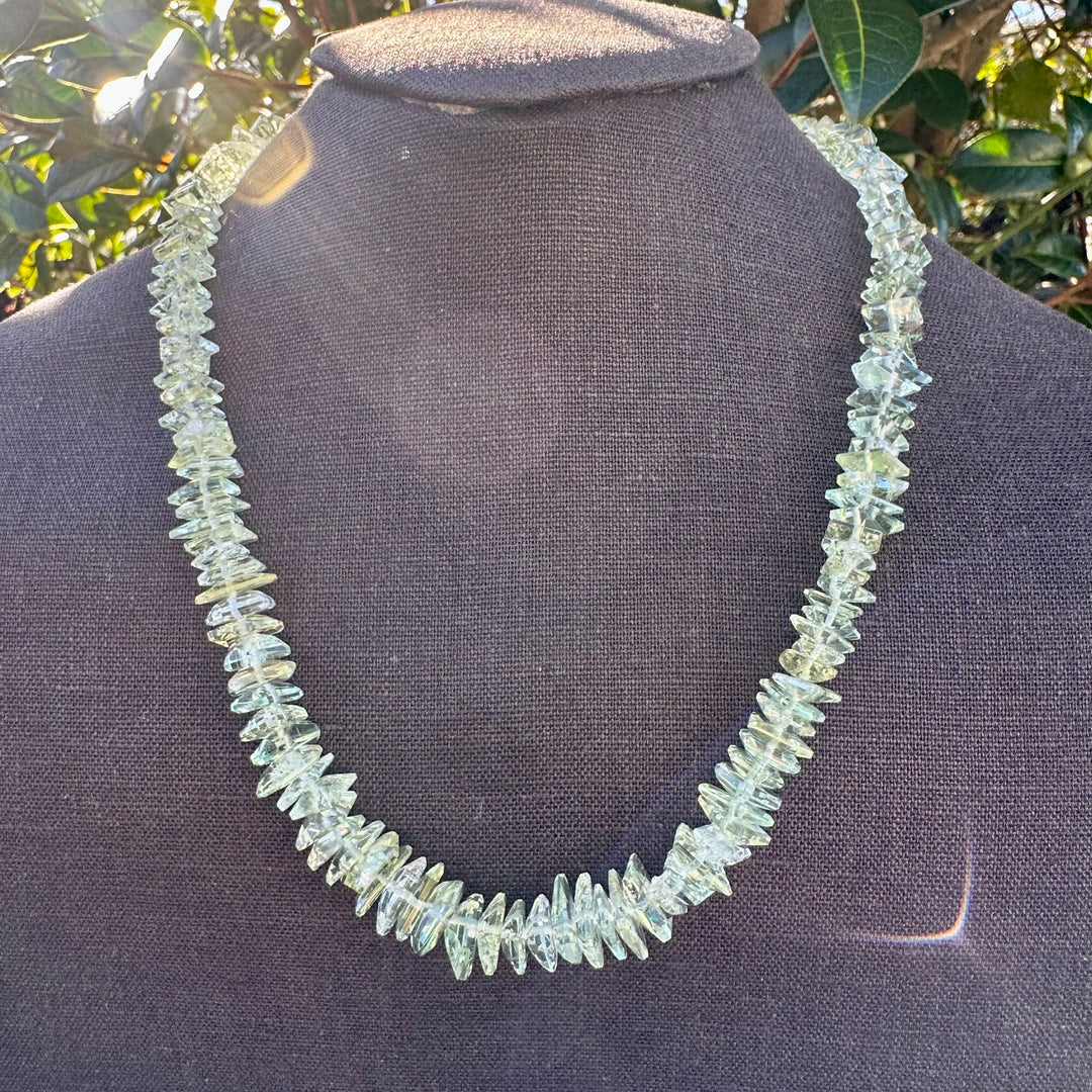 Prasiolite (green amethyst) necklace