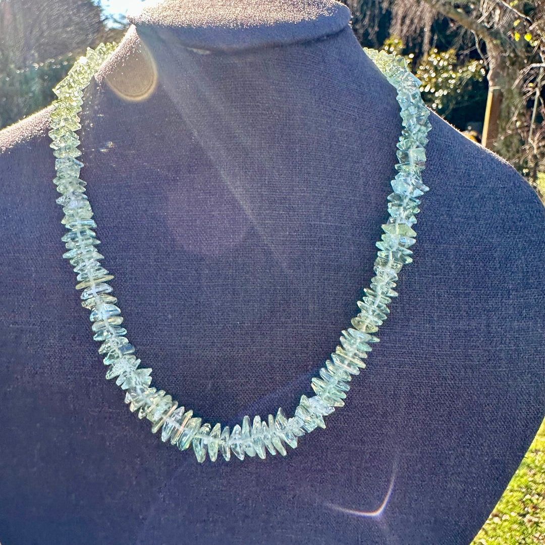 Prasiolite (green amethyst) necklace