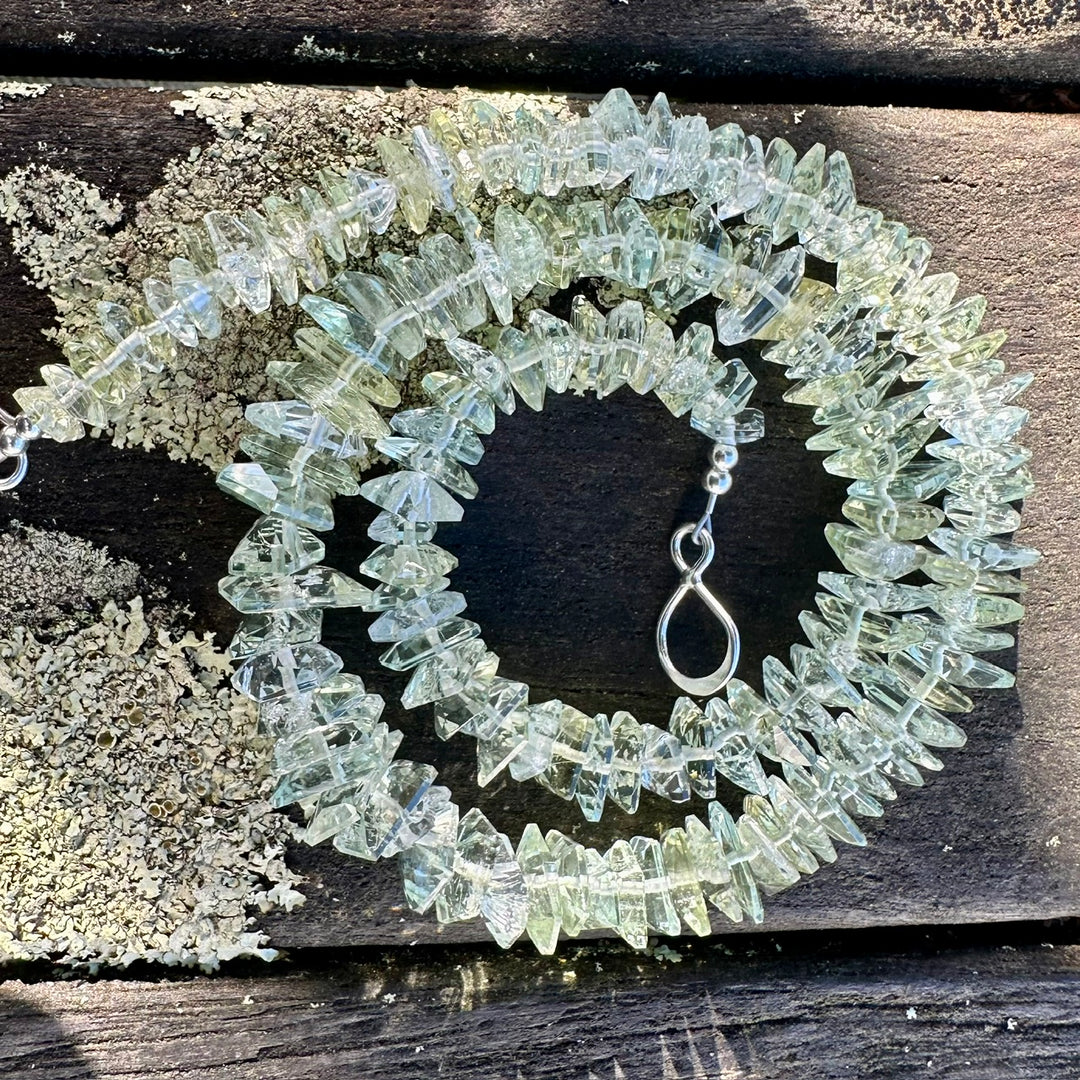 Prasiolite (green amethyst) necklace
