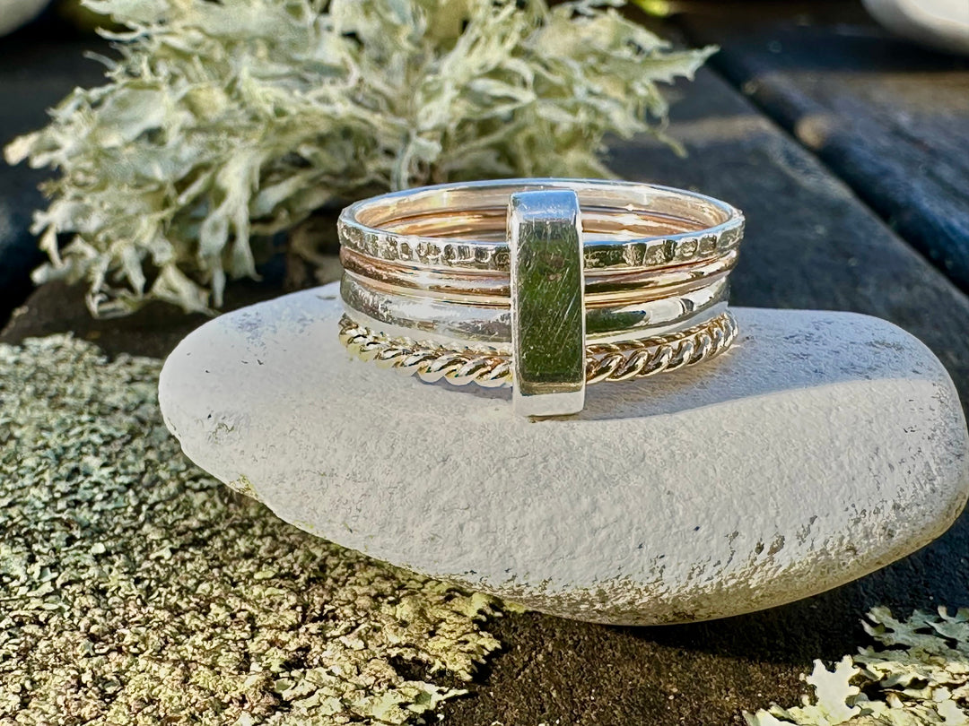 9ct rose gold and sterling silver fine unity ring