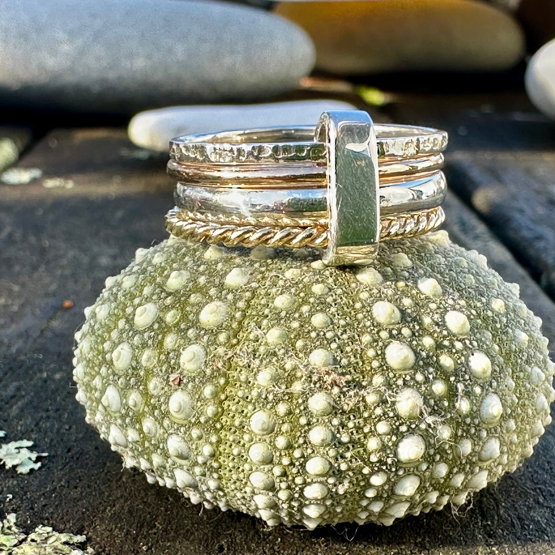 9ct rose gold and sterling silver fine unity ring