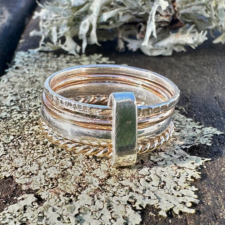 9ct rose gold and sterling silver fine unity ring