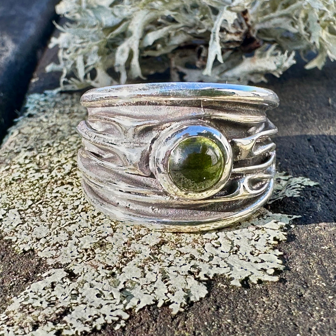Peridot &amp; sterling ring
