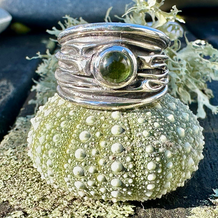 Peridot &amp; sterling ring