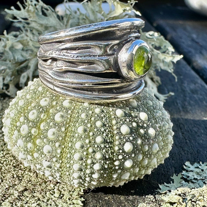 Peridot &amp; sterling ring