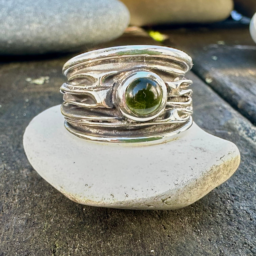 Peridot &amp; sterling ring