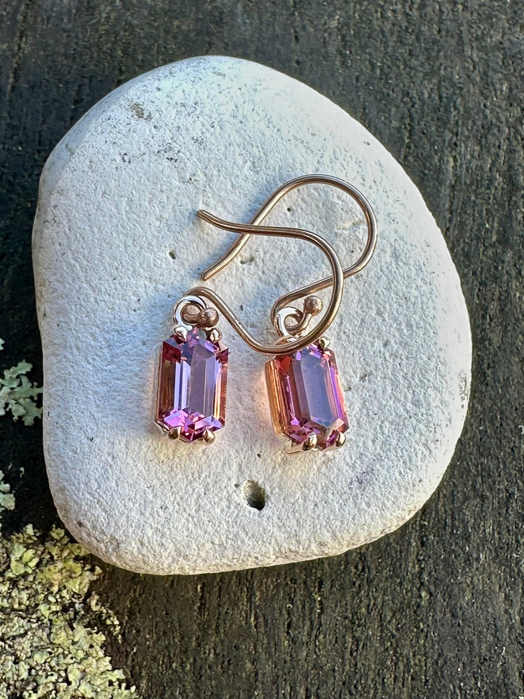 Pink tourmaline earrings