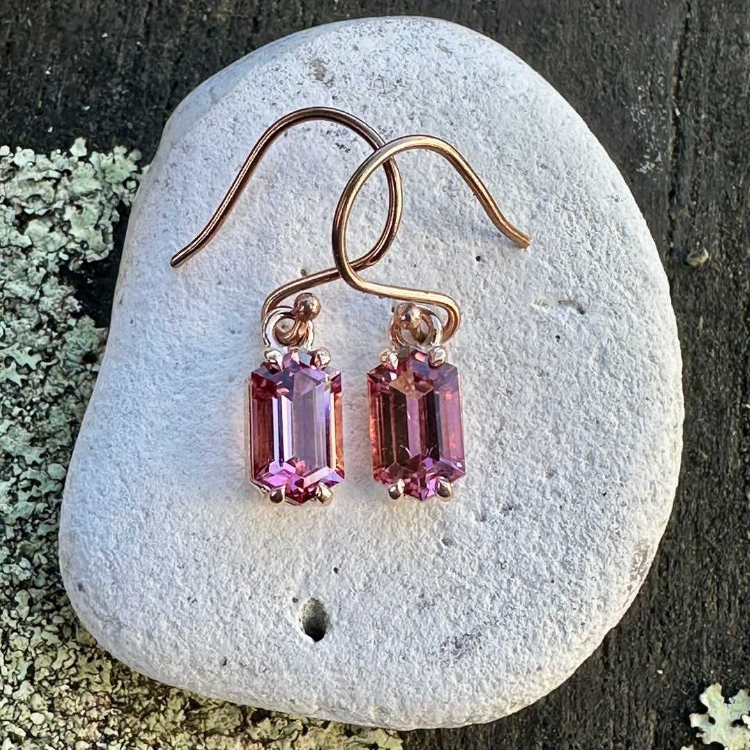 Pink tourmaline earrings