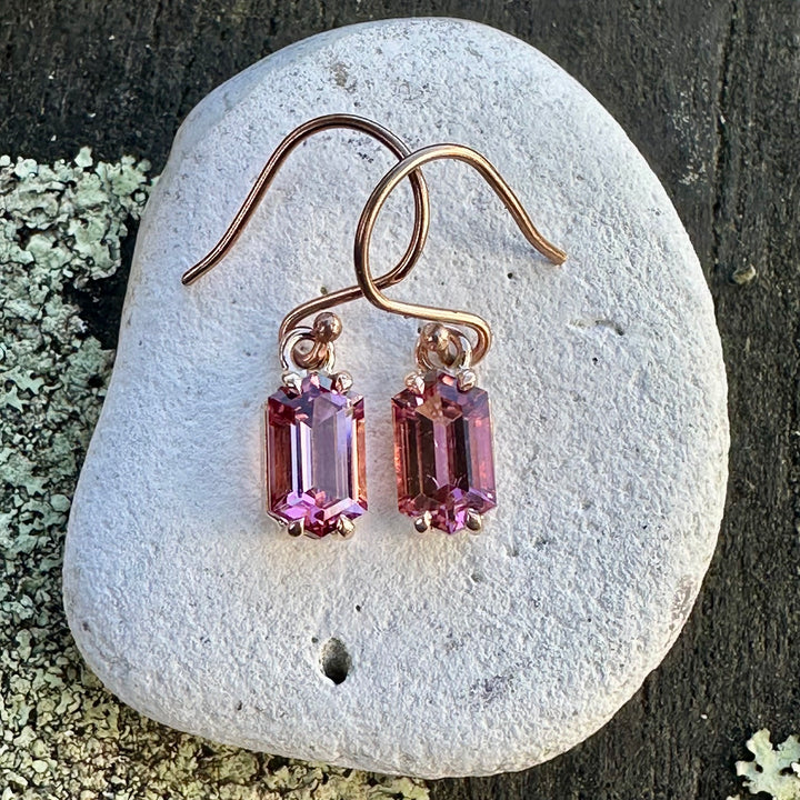 Pink tourmaline earrings