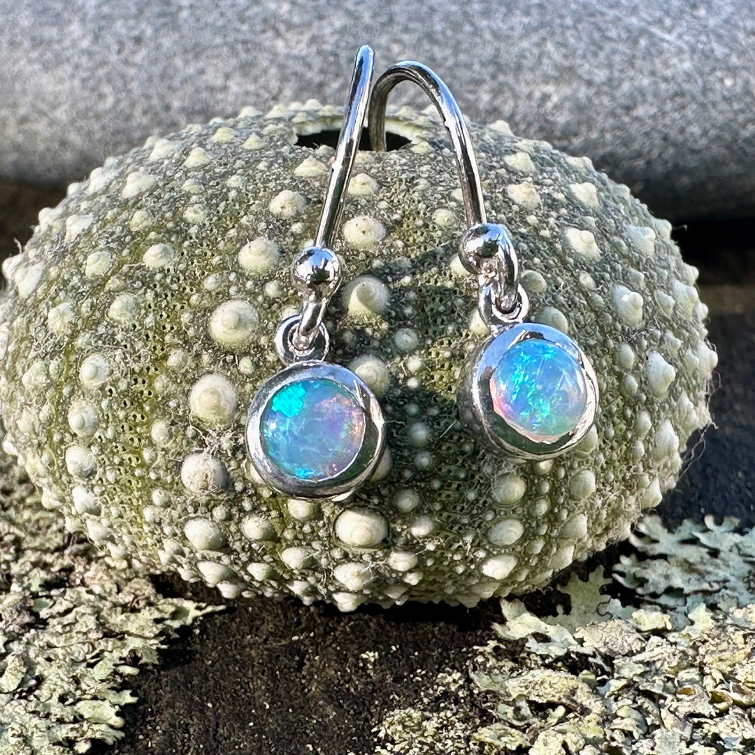 .42ct Australian crystal opal drop earrings