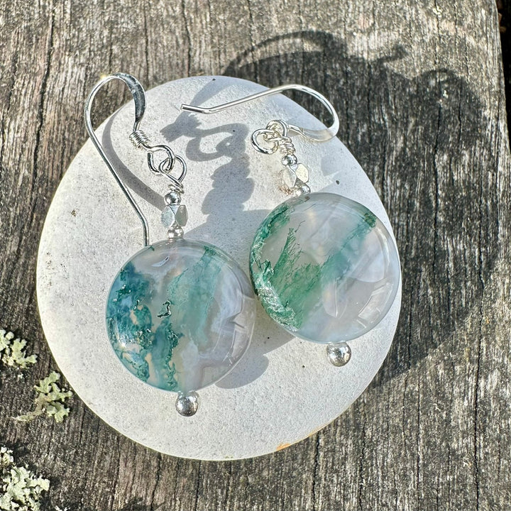 Small moss agate earrings
