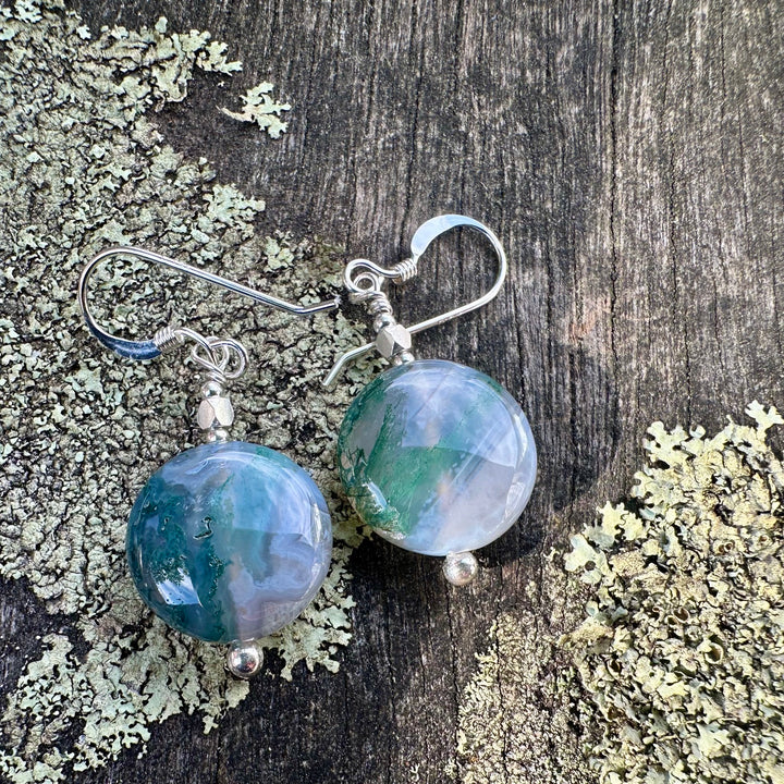Small moss agate earrings