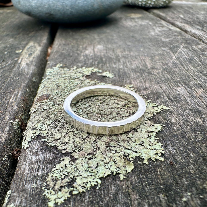 hammered sterling silver band