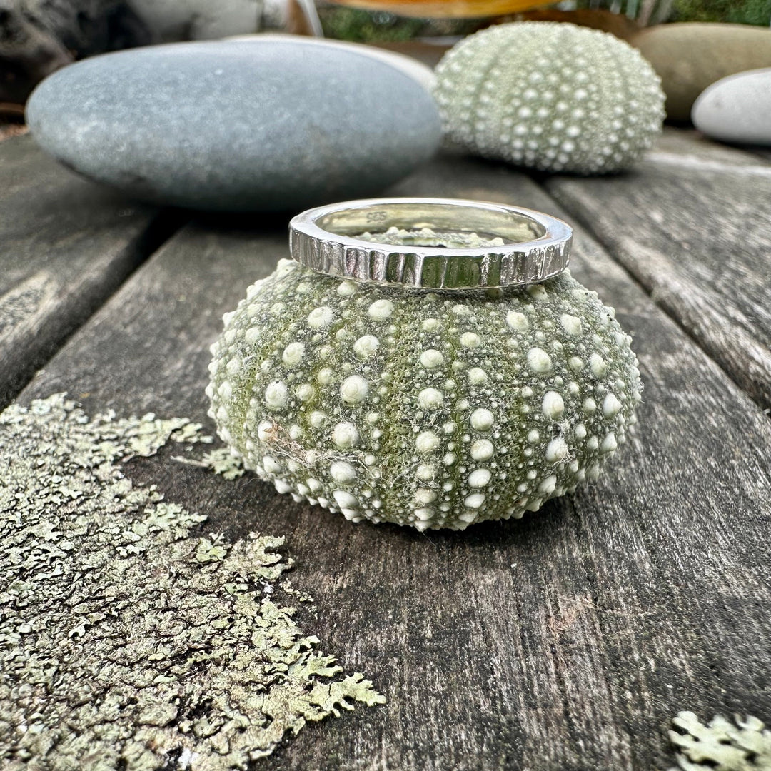 hammered sterling silver band