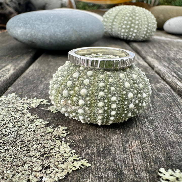 hammered sterling silver band