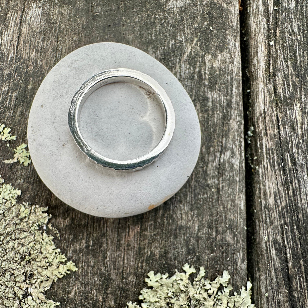 hammered sterling silver band