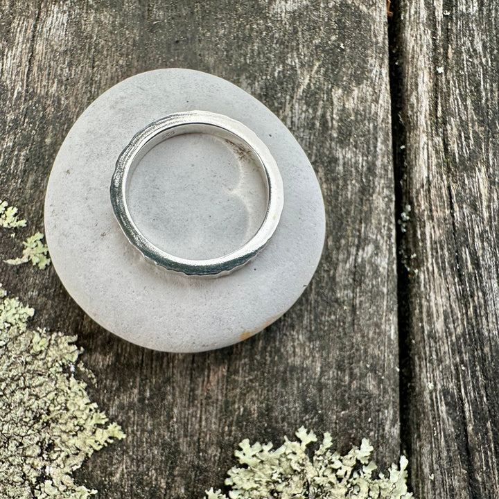hammered sterling silver band