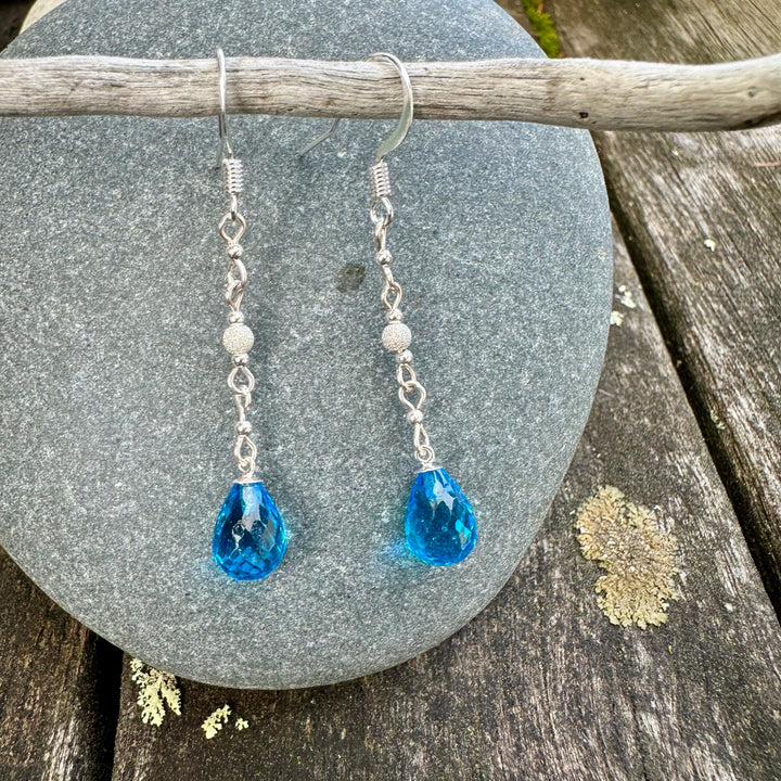 Blue topaz 4 tier drop earrings