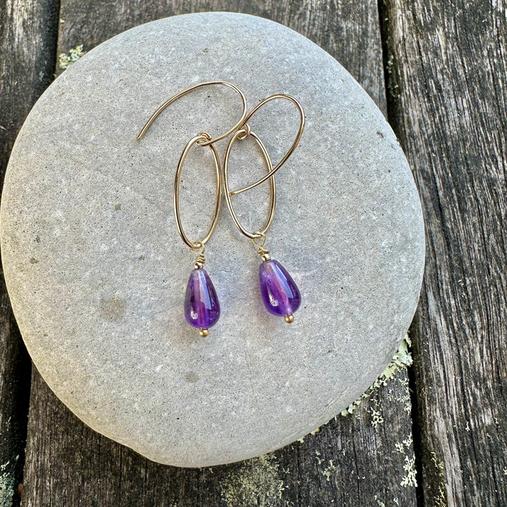 amethyst drop earrings
