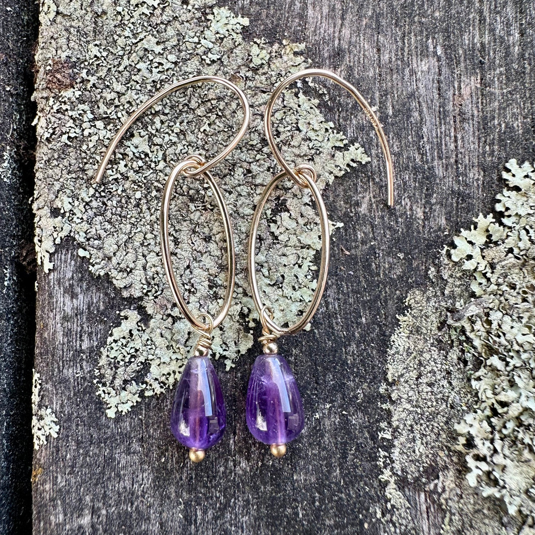 amethyst drop earrings