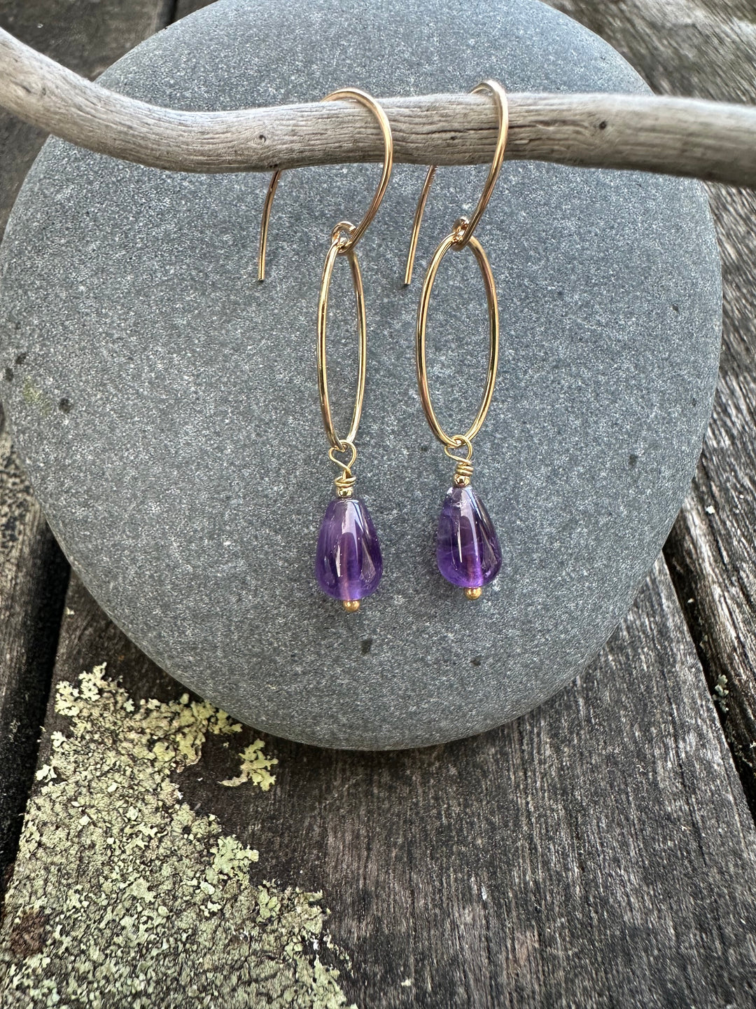 amethyst drop earrings