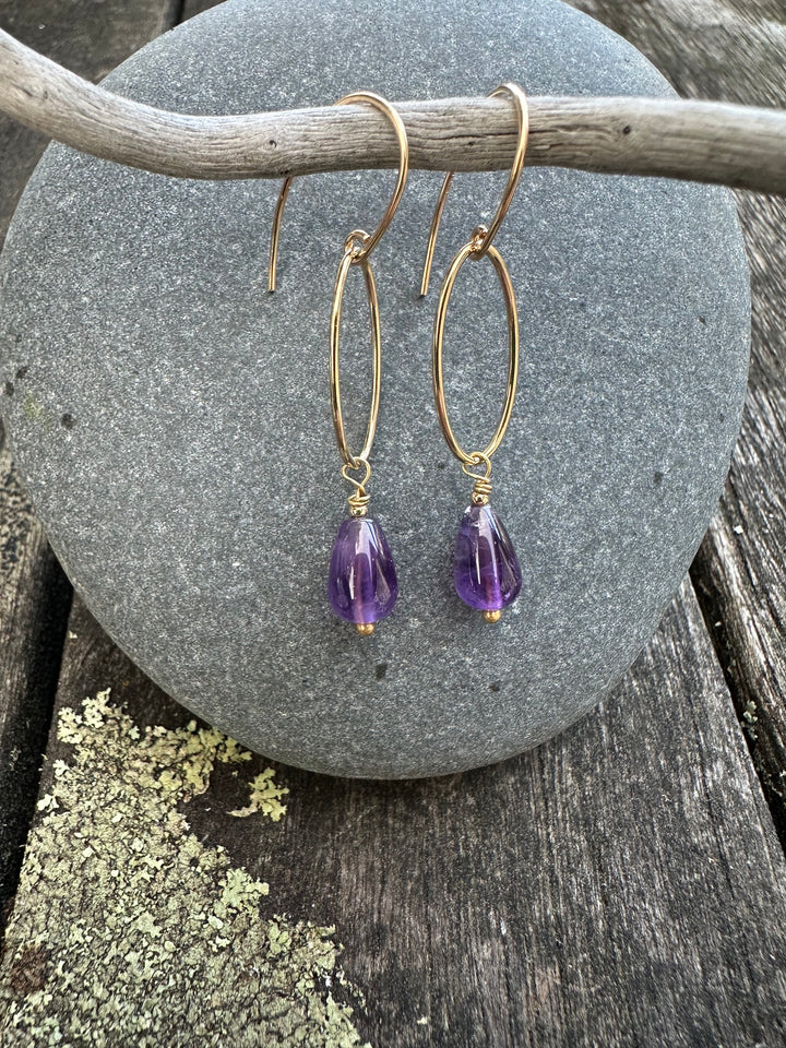 amethyst drop earrings
