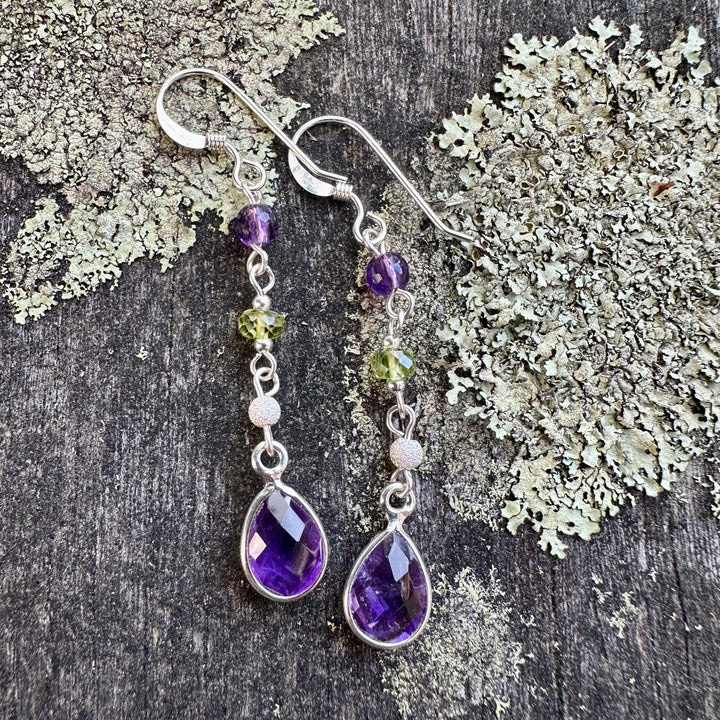 Amethyst &amp; peridot earrings