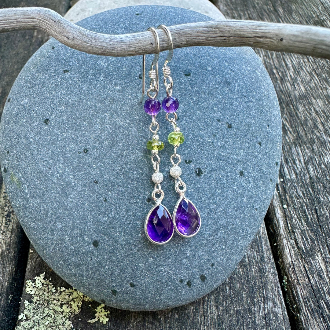 Amethyst &amp; peridot earrings
