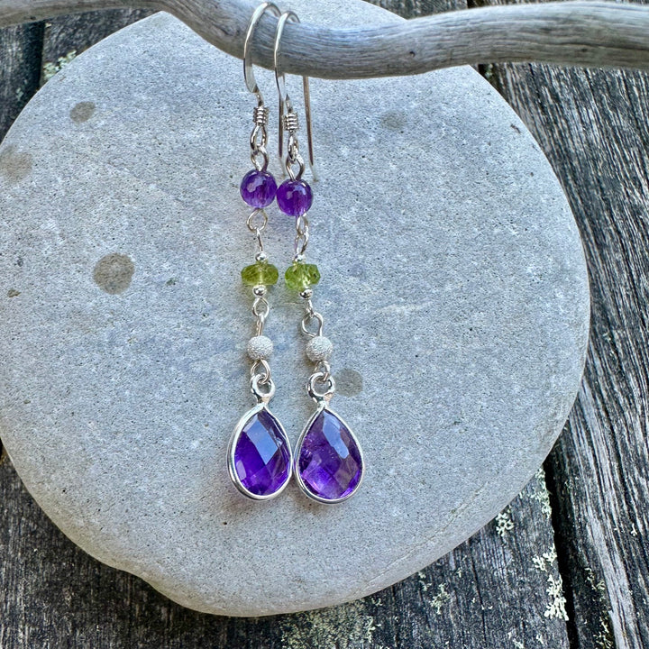 Amethyst &amp; peridot earrings
