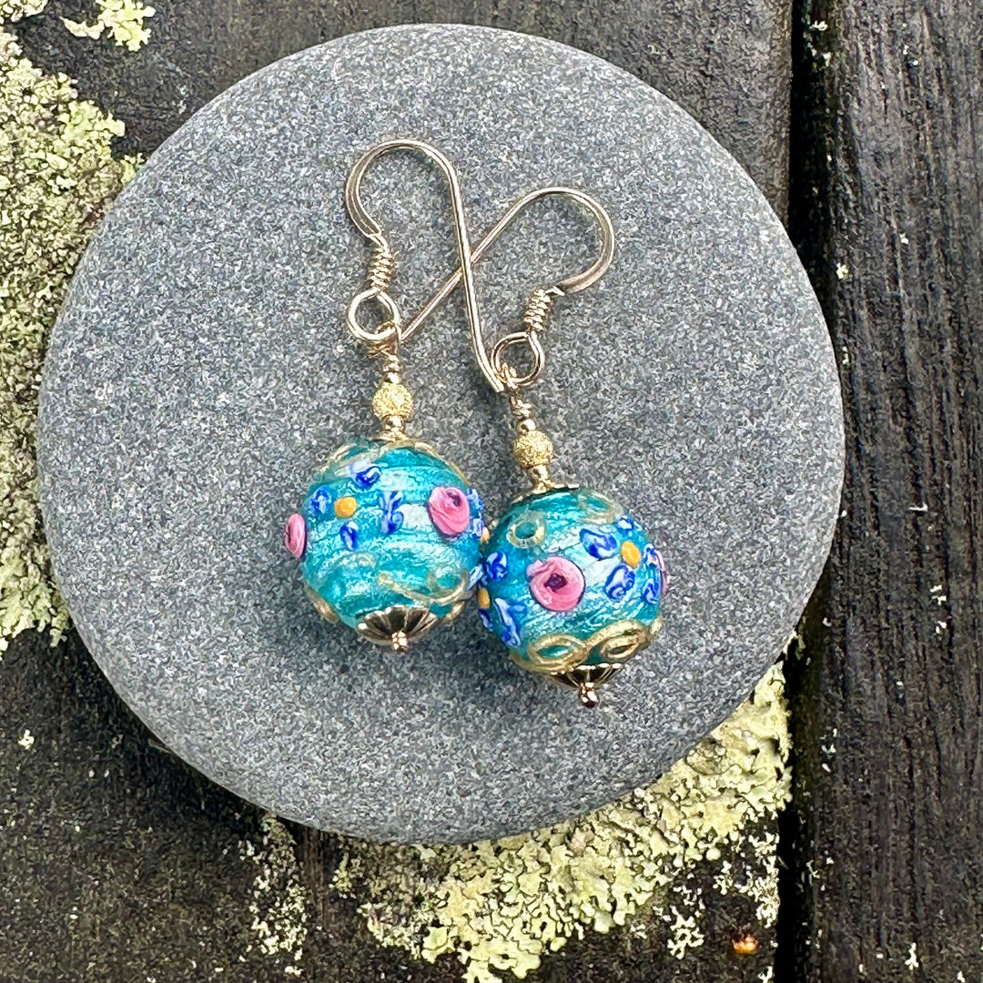 Vintage Venetian wedding cake earrings