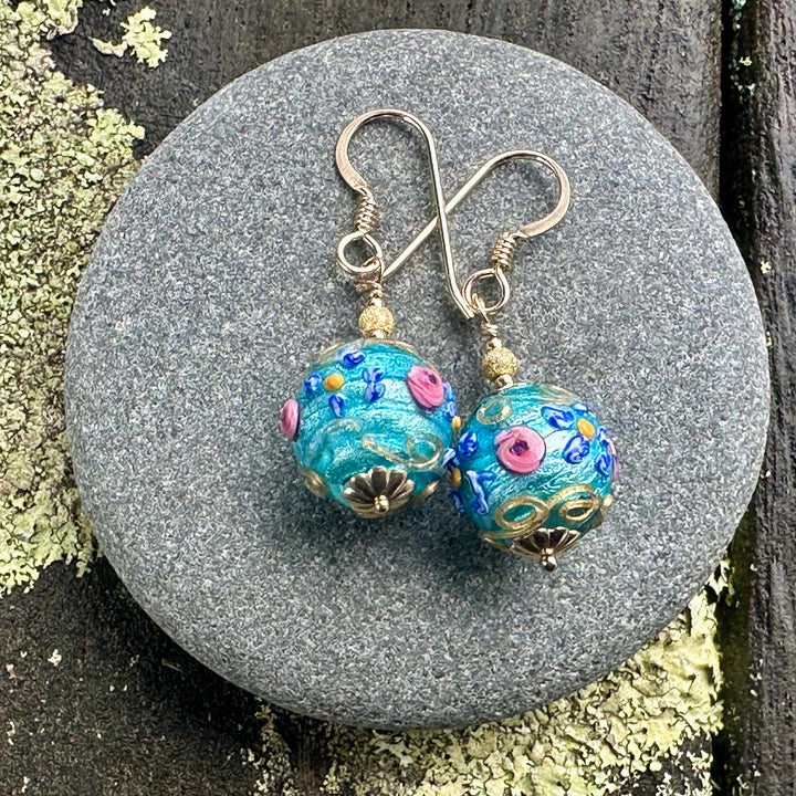 Vintage Venetian wedding cake earrings