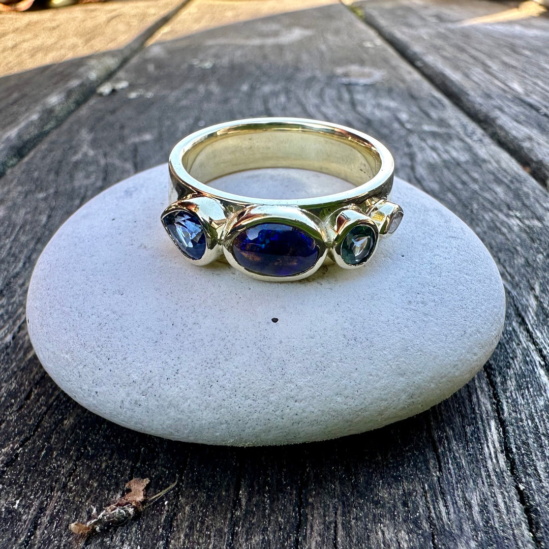 the audacious opal &amp; sapphire ring