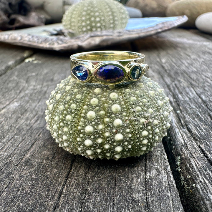 the audacious opal &amp; sapphire ring
