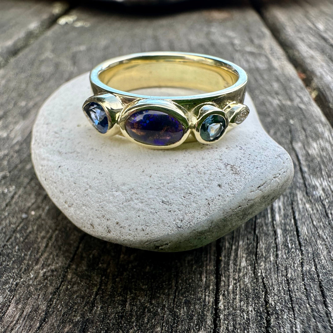 the audacious opal &amp; sapphire ring