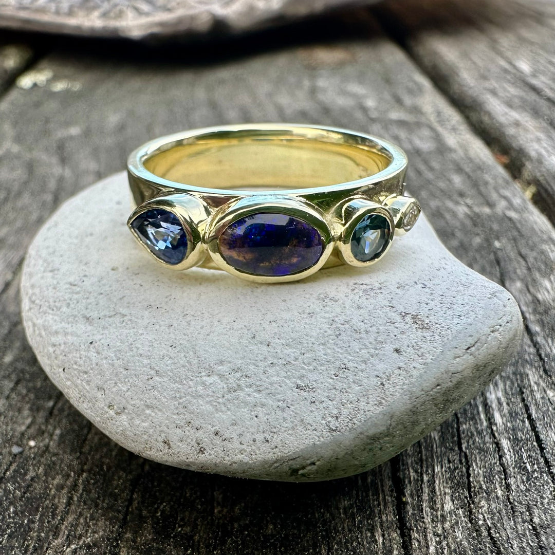 the audacious opal &amp; sapphire ring