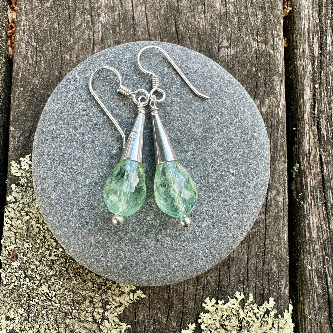 Faceted aquamarine drop earrings