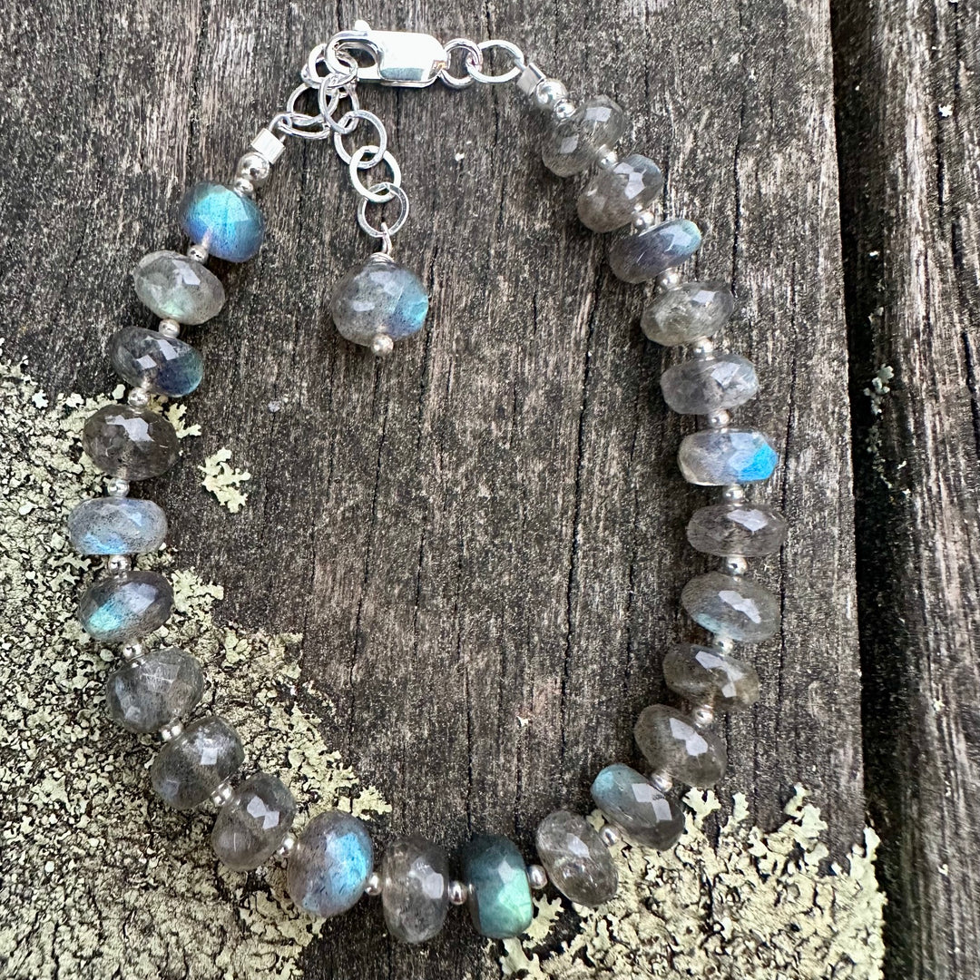 Faceted labradorite bracelet