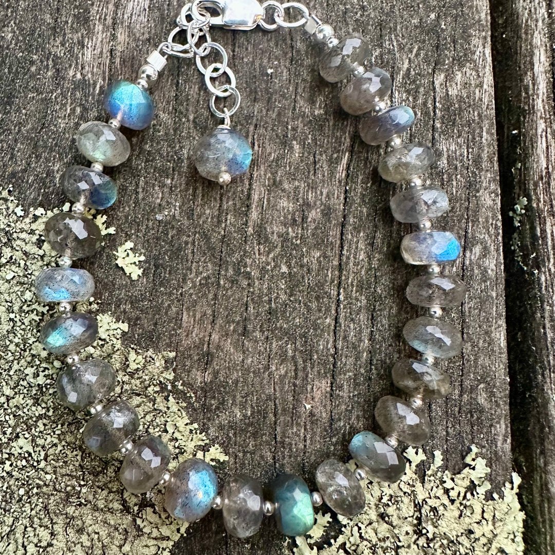Faceted labradorite bracelet