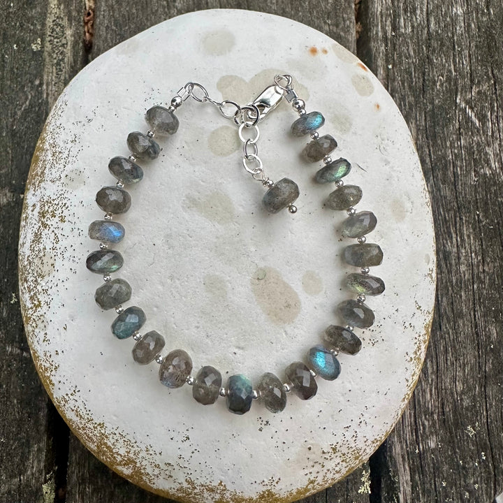 Faceted labradorite bracelet