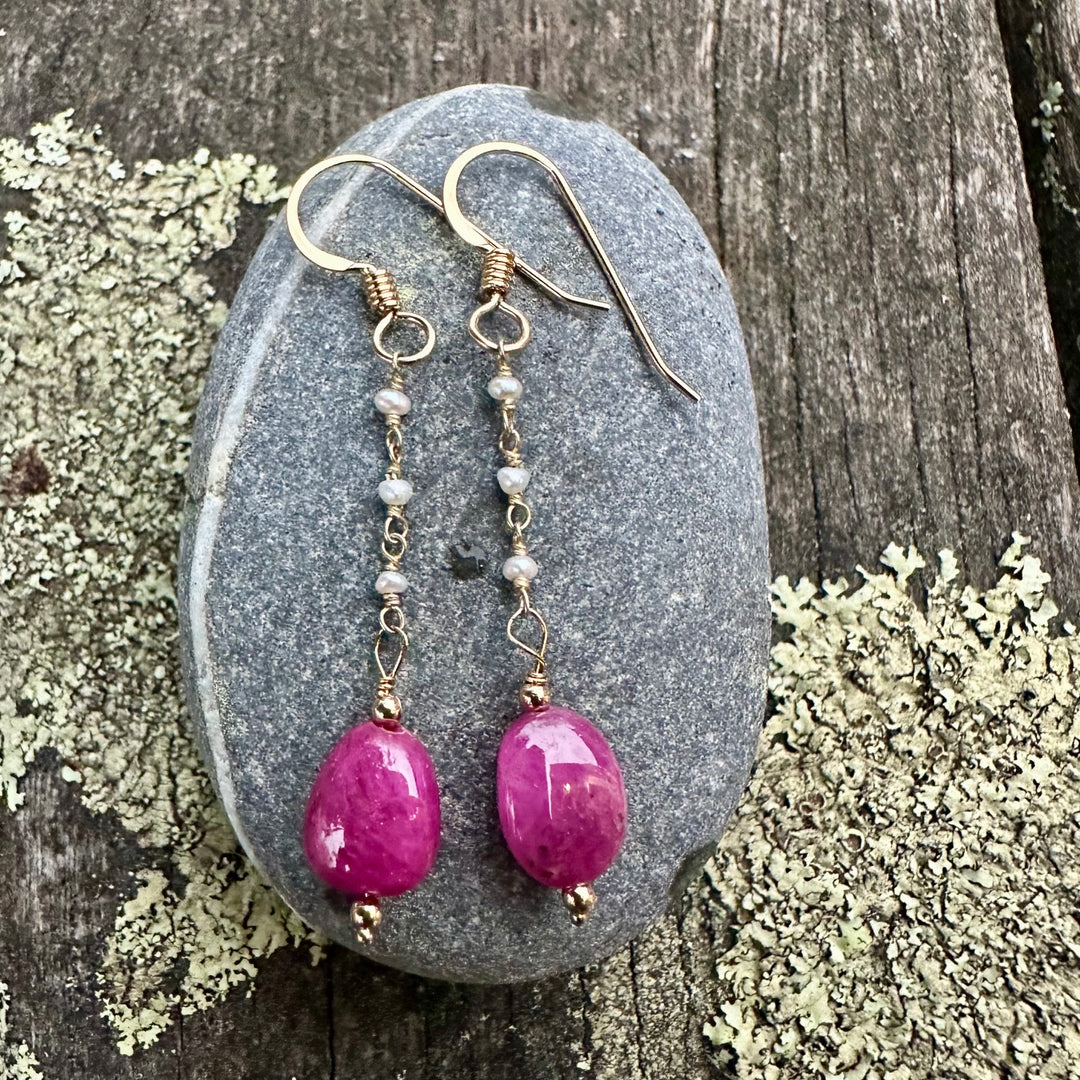 Indian ruby earrings