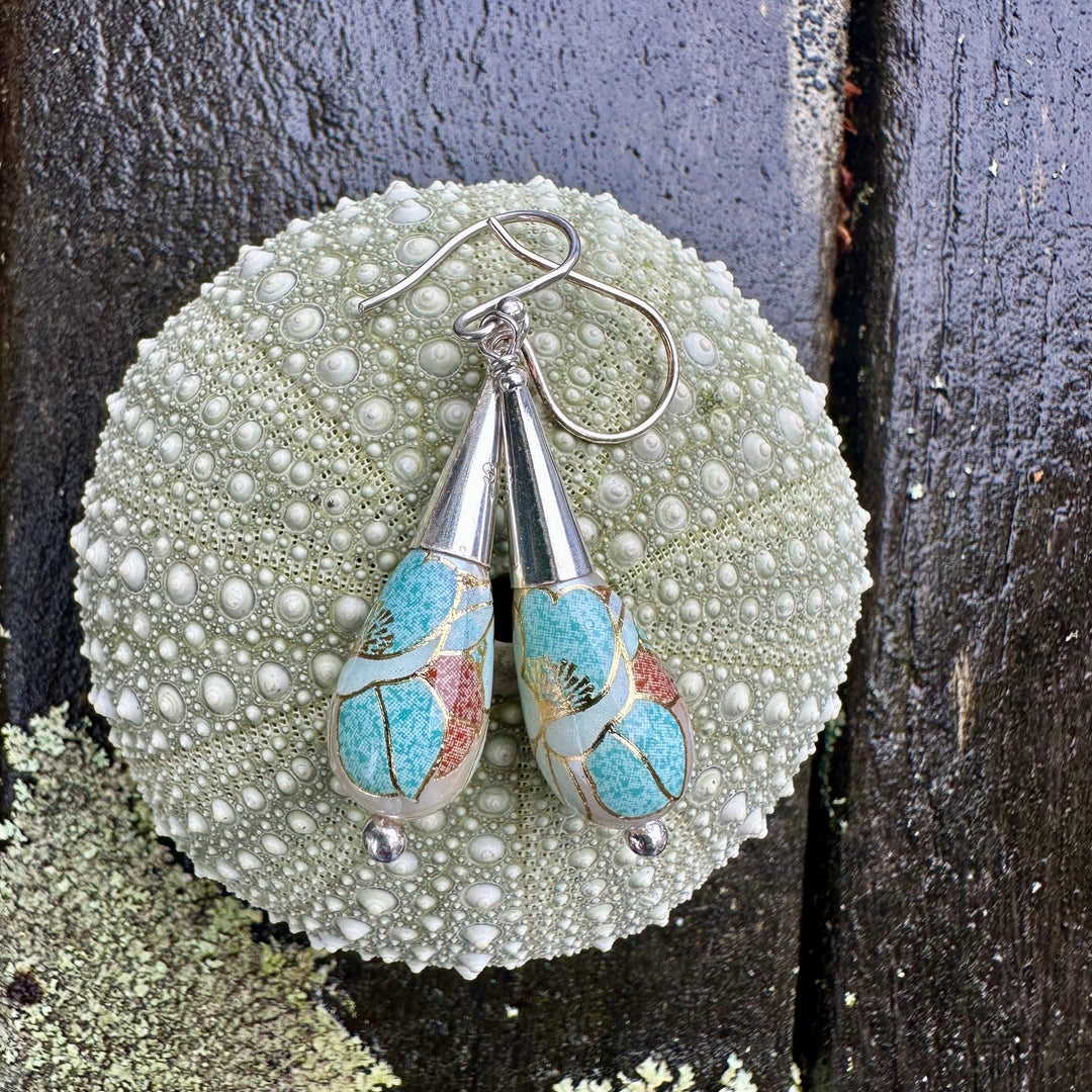 Japanese decal drop earrings