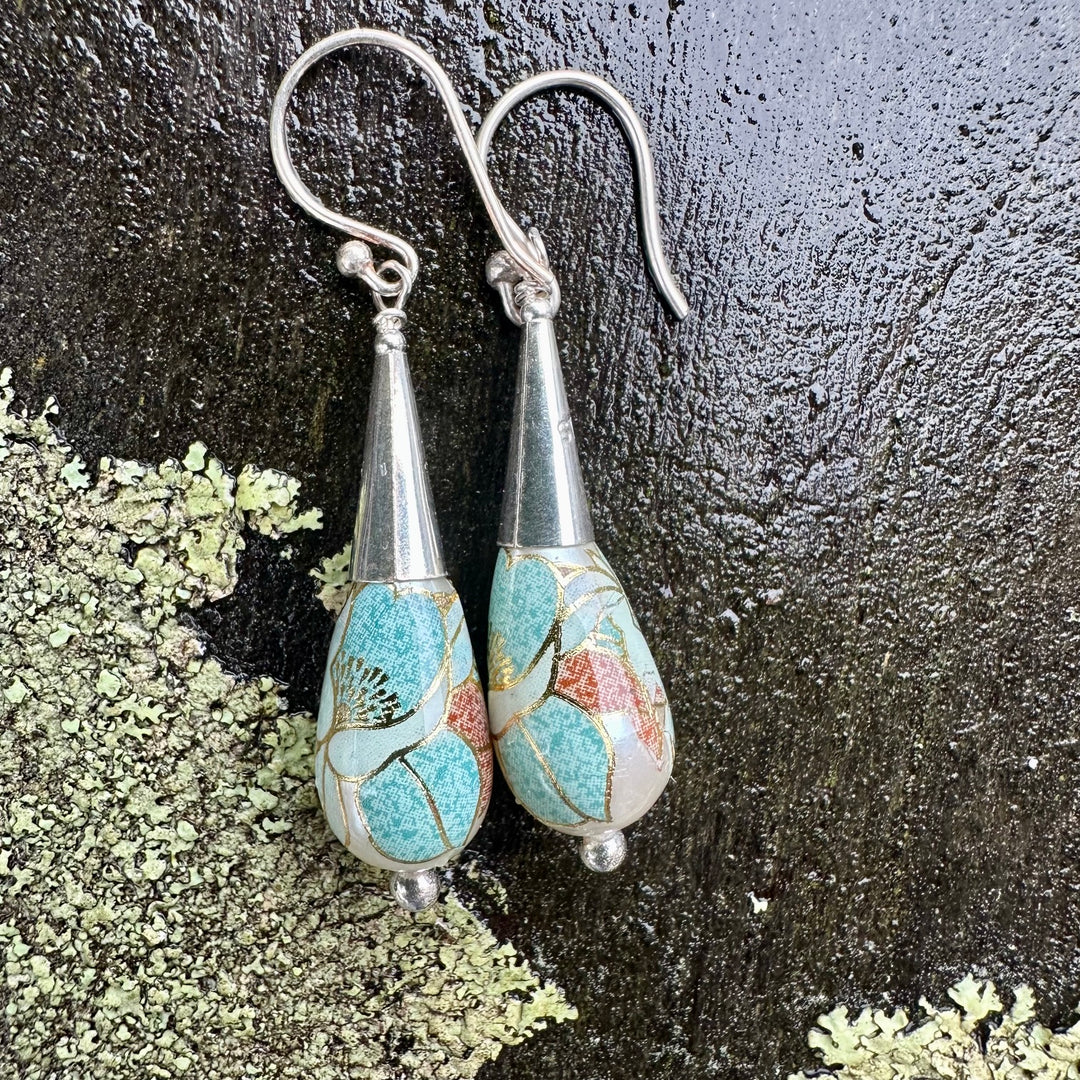 Japanese decal drop earrings