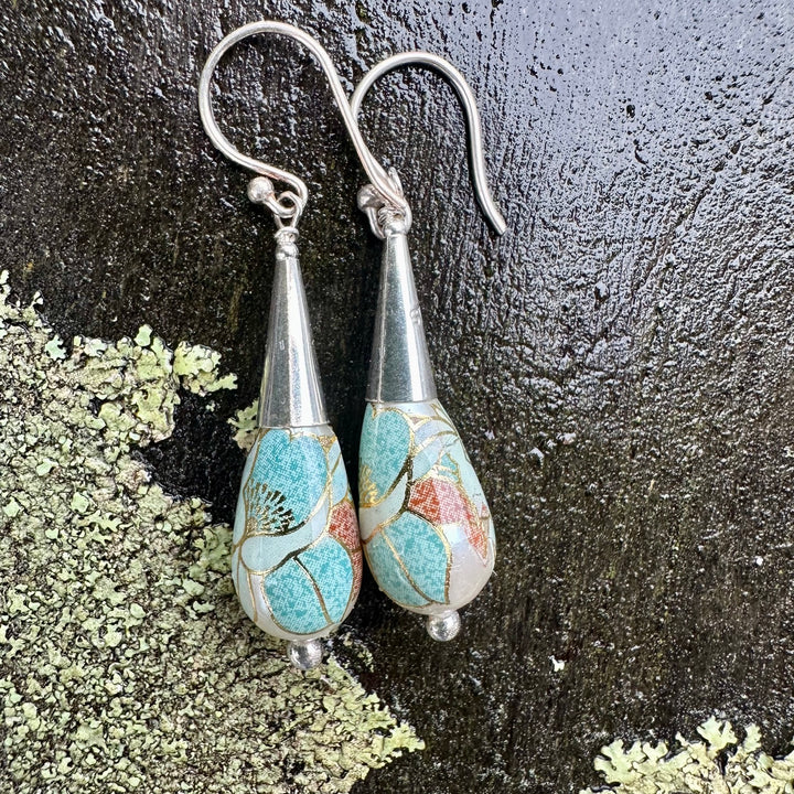 Japanese decal drop earrings