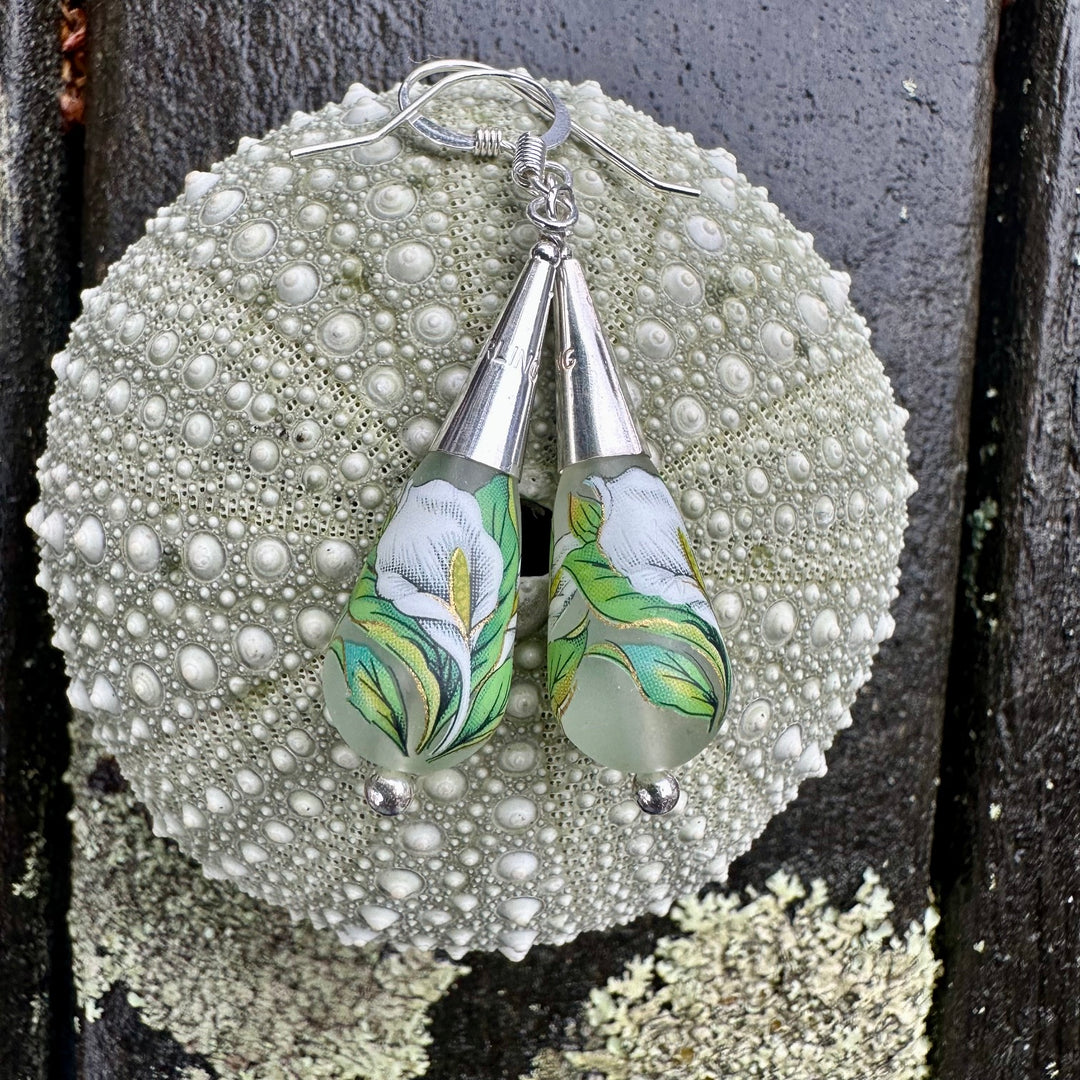 Japanese decal drop earrings