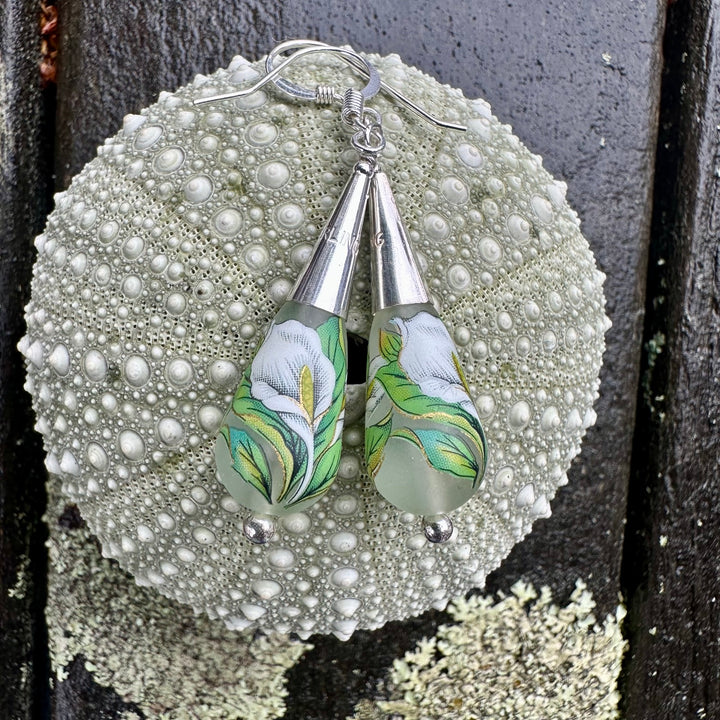 Japanese decal drop earrings